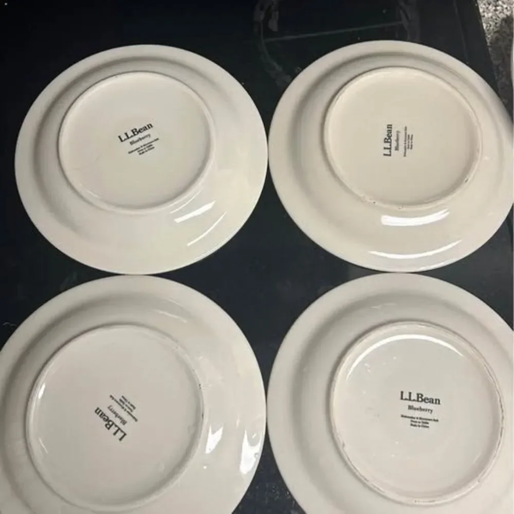 4 L.L. Bean Blueberry Dinner Plates - 8.5”